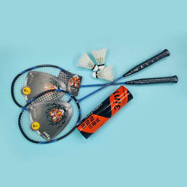Pu Grip Badminton Racket Set Carbon Fibre Badminton Racquets With 6pcs Shuttlecork