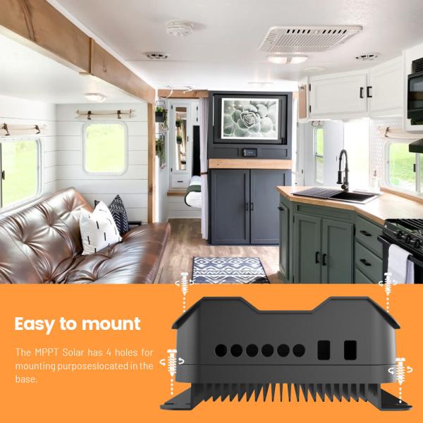 12V 24V MPPT Contrôleur de charge solaire programmable 40A 150V Affichage LCD à entrée