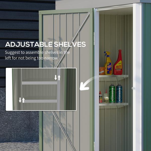 Secure Lockable Door Storage Shed for Tools and Bikes 2-tier Adjustable Shelf Design