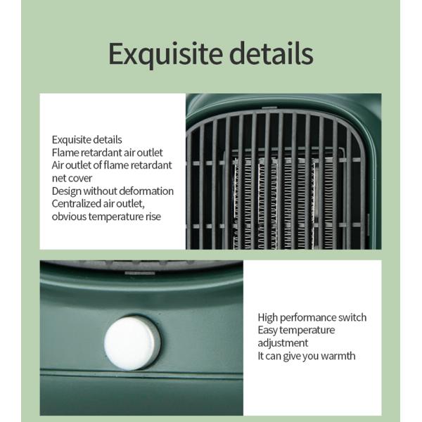 Нет Управляемый приложением 500 Вт Милый дизайн PTC Керамический столовой электрический обогреватель с горячим воздухом
