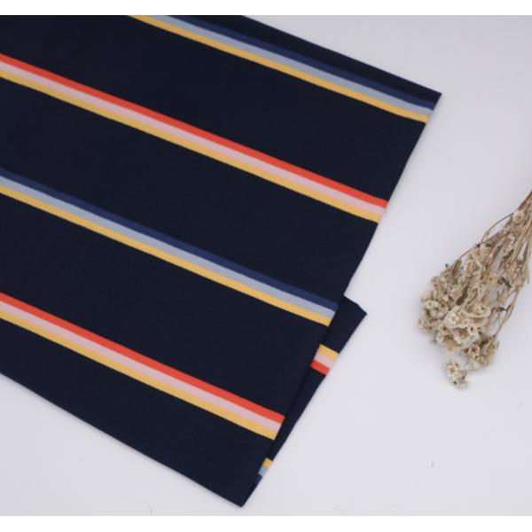 Comfortable And Natural Skin-Friendly Healthy Striped Knit Fabric For T-Shirt