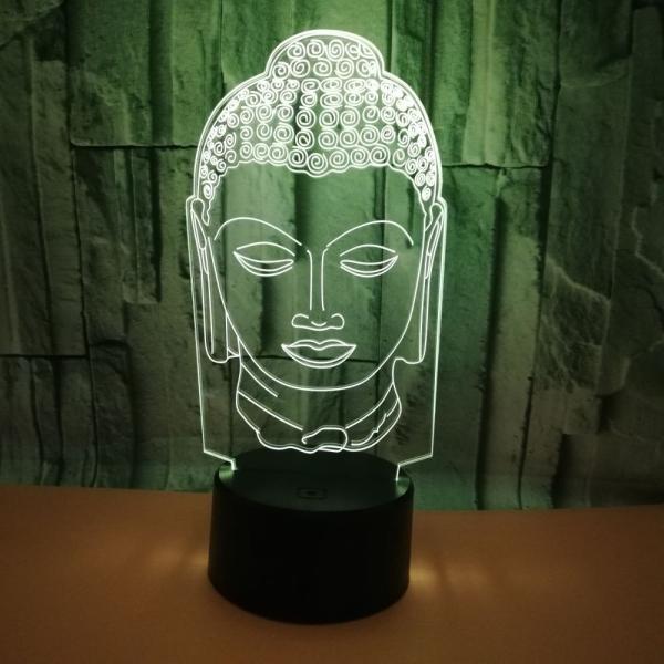 Gift custom Buddha image dimming 3D LED night lights creative kindergarten school bank Christmas gift