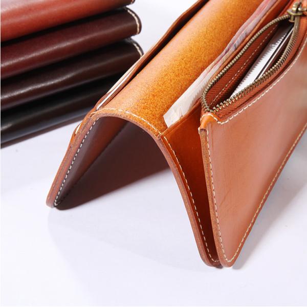 Vegetable Tanned Leather Wallet Mens Long Wallet Womens Leather Wallets