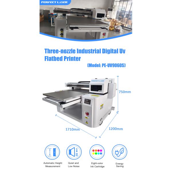 Three-nozzle Industrial Digital UV Flatbed Printer