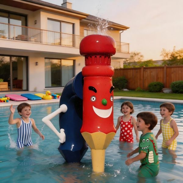 Fiberglass Water Splash Pad Feature For Children Swimming Pool Water Park Theme Resort Hotel