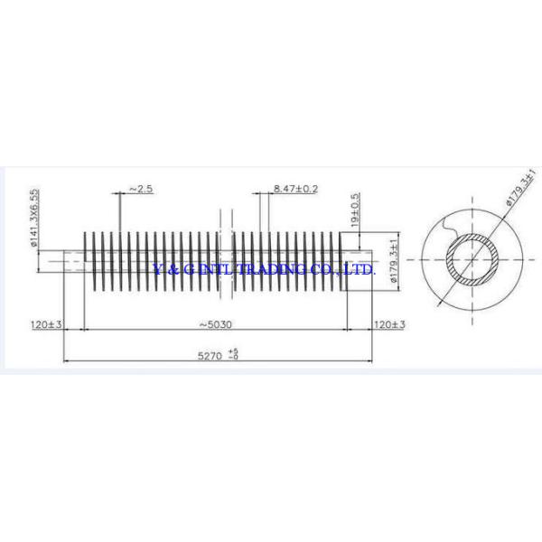 A179 G Type Finned Aluminum Tubing , Embedded Extruded Fin Tube 2.1-5.0mm Pitch