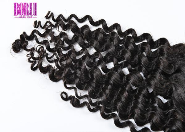 Deep Wave Human Hair Lace Closure 4*4 Light Brown No Tangling No Shedding