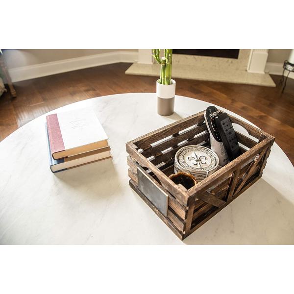 Vintage Home Garden Stacking Wooden Crates Rustic Finish Brown Nesting Boxes