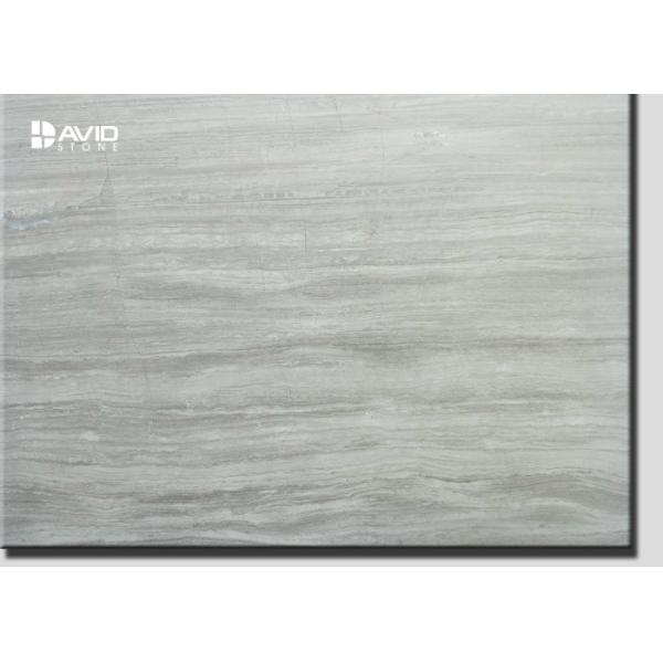White Wood Vein Marble Natural Stone Slabs For Wall Cover / Flooring Decor