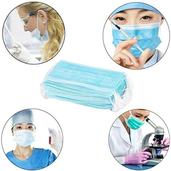 3 Ply Disposable Medical Mask Earloop Surgical Face Mask Non Woven Blue Color