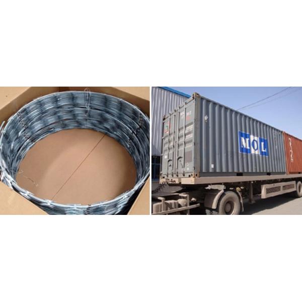 Cerca acordeón galvanizada sumergida caliente Mesh del estilo de la cruz del alambre de púas de la maquinilla de afeitar Bto-28