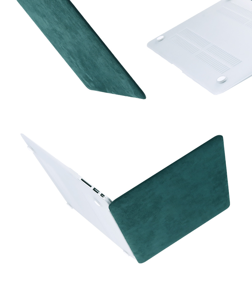 Laudtec PU Leather Wood Grain Laptop Case Skin Hard Shell Cover for MacBook Air 13 2025 Wholesale OEM/ODM/Private Label