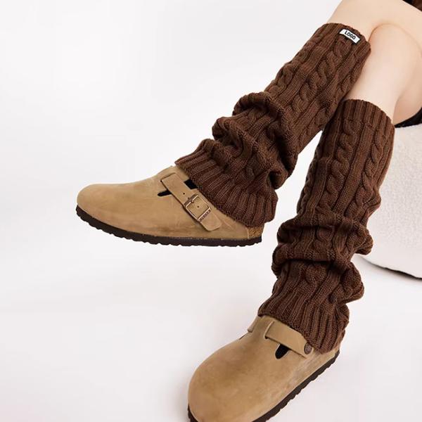 Étiquettes tissées pour femmes chauffants pour jambes d'hiver