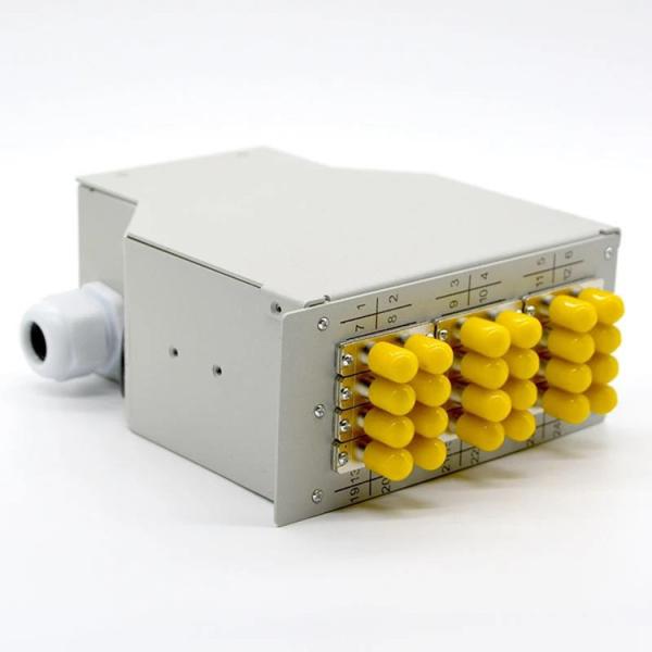 24 Core DIN Rail Fiber Optic Cable Patch Panel 12 ST Duplex Adapter Terminal Connection Box