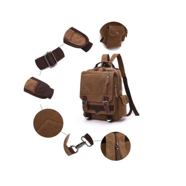 Slim Trendy Travel Backpack School Bag For College Students Vintage Style