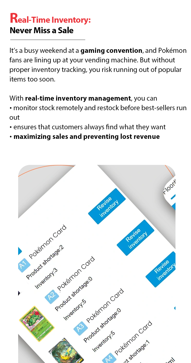 Big Capacity Pokémon & TCG Card Elevator Vending Machine for Card Shops, Collectors & Vending Operators