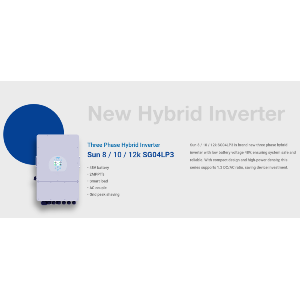 Deye Three Phase Hybrid Inverter 10Kw 20Kw 12Kw 8Kw Hybrid Solar Inverter Deye Inverter 20 kw Low Voltage for Home Use