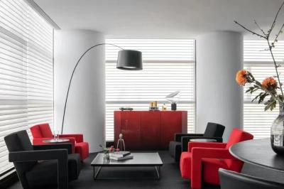 Soft Light Shangri La Electric Motorized Blinds Blackout With Two Layers Yarn