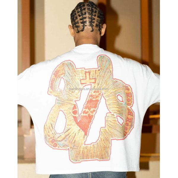 Long Sleeve Cropped Gym T Shirt Heavyweight Drop Shoulder Boxy T-Shirts Custom