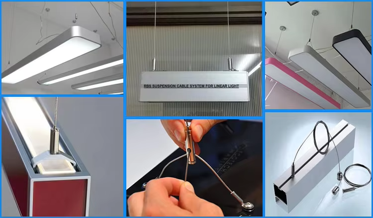 Custom Led Lamp Hardware Ceiling Lighting Hanging Wires Small Cable Gripper Accessory for Indoor Panel Light Mount