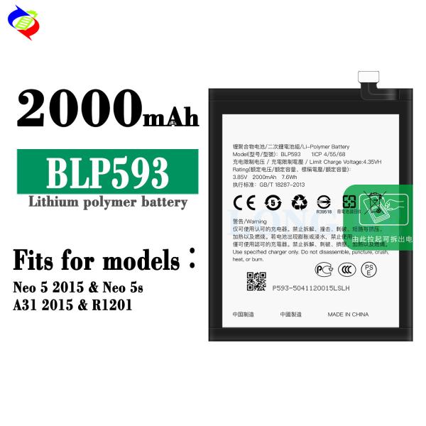 3000mAh 3.85V bateria recarregável de lítio BLP593 para OPPO Neo 5 A31R1201 A31T U Slim
