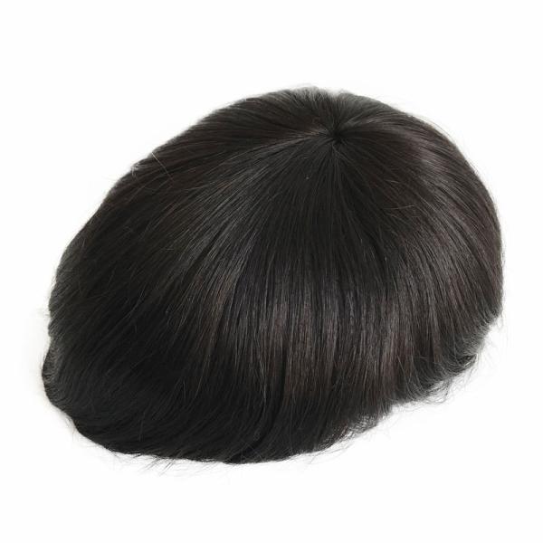 Super PU Skin Hair Topper 100% Human Hair Right Toupee Design with Invisible V Loop Front
