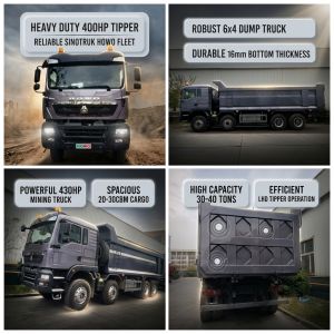 Tipper Truck SINOTRUK HOWO 400HP 12 Wheels LHD 30-40 Tons 20-30CBM ZZ3317V356GB1