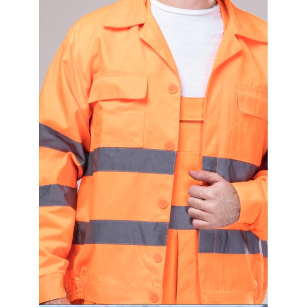 80% Polyester 20% Cotton Heavy Duty Work Suit Orange Hi Vis Overalls Multi Pockets