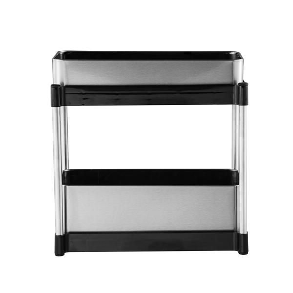 Under Sink Kitchen Storage Rack Clutter-Free 2 Tiers Stainless Steel Kitchen Rack