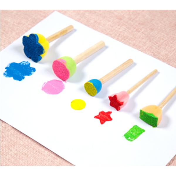 Kids DIY Hobby Acrylic Watercolor Painting Art Craft Plastic Handle Foam Paint Roller mini Sponge stamp roller brush