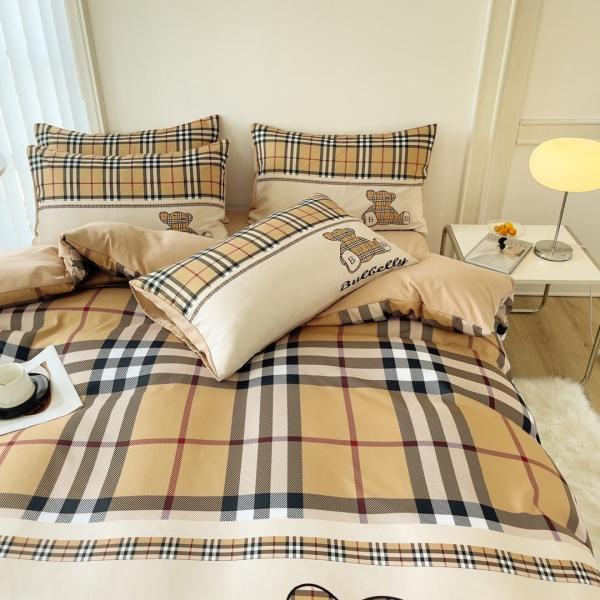 Cubierta de edredón de red de tamaño doble, sábanas de cama, ropa de cama, 4 en 1 de algodón cepillado, no desechable