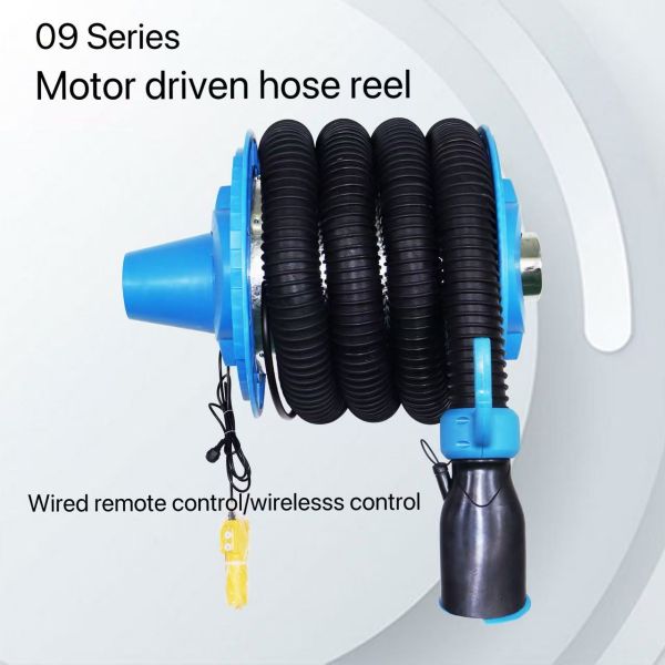 Auto Rewind Hose Reel Motorized Car Repair Vehicle Exhaust Extraction Exhaust Pipes