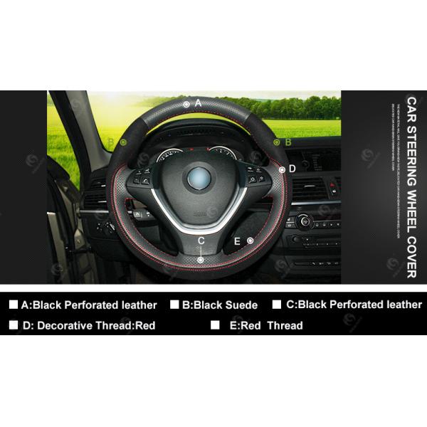 Hand Stitched Leather Suede Steering Wheel Cover for BMW X5 E70 X6 E71 E72 2007-2014