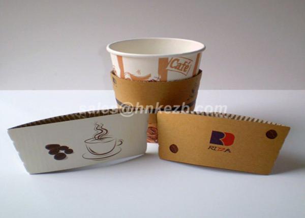 Kraft Paper Coffee Cup Sleeves Custom Print For Coffee Cups Flexo Print