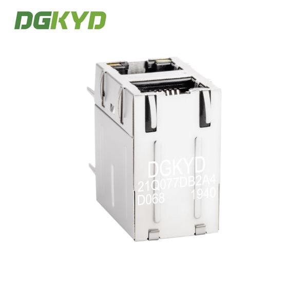 Dual Deck RJ45 Connector with 1000base Transformer and Cat6 Performance for Ethernet Networks