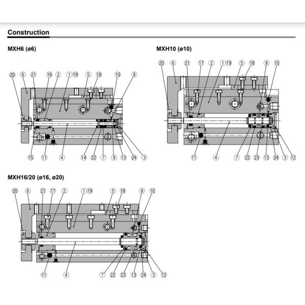 Цилиндров воздуха SMC MXH6-10 MPa 1,05 пневматических двойной действуя