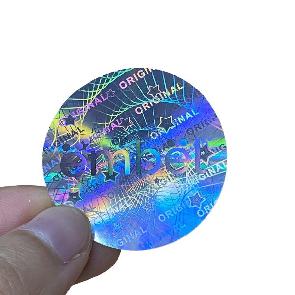 Rainbow Effect Custom Hologram Stickers Waterproof Anti Counterfeit