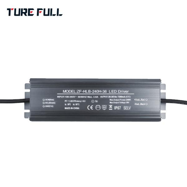 Aluminum Case Black 240w Power Supply , Led Strip Light 36v Led Driver