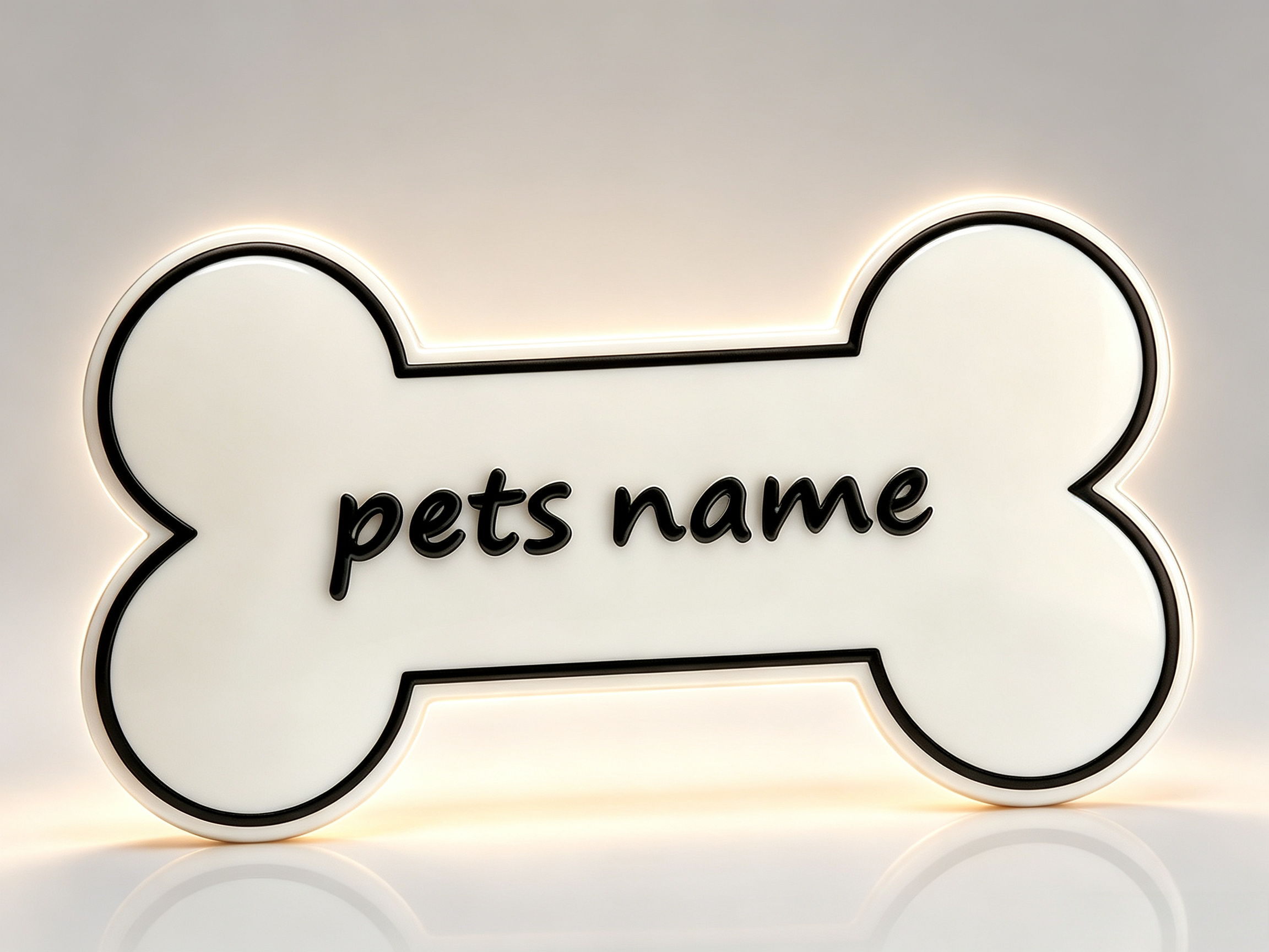 Bone Shaped 3d Print My Design Pet ID PETG Dog Collar Name Tag