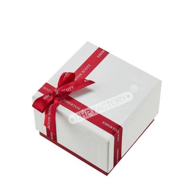 White Engagement Ring Box With Ribbon Elegant Storage For Precious Pieces