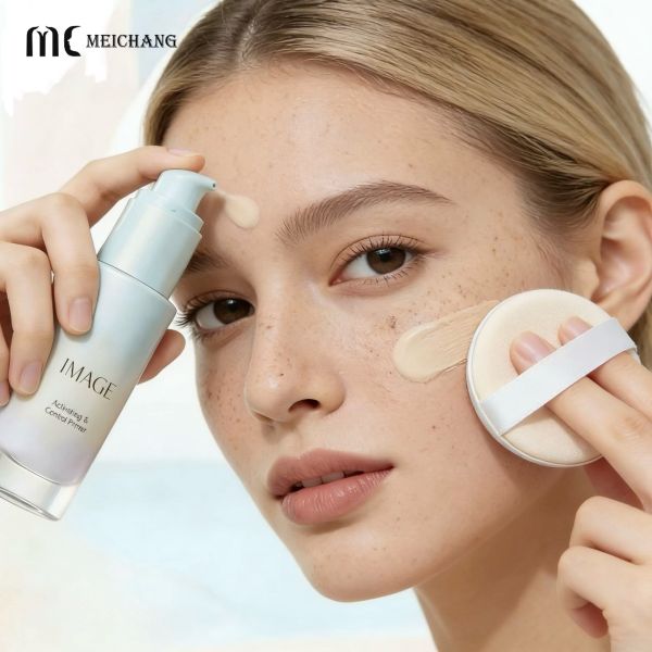 30ml 2-in-1 Foundation & Concealer Glass Bottle with Pump Brush Applicator(MC-1305)
