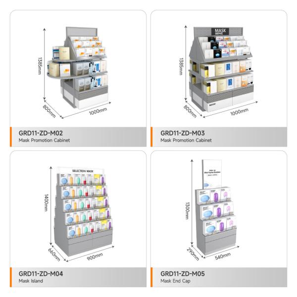 Retail Store Furniture Grey Wooden Island Cabinet For Multi-Functional Store Counter And Luxury Store Interior Design