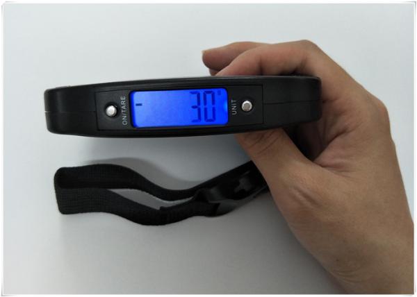 Black Color Handy Digital Luggage Travel Scales , 10g Division Baggage Weighing Scale