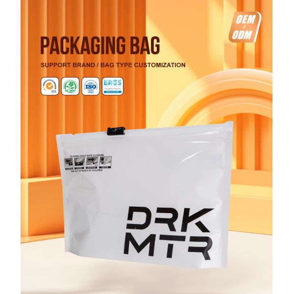 Custom BOPP Resealable Clothing Zipper Packaging Bag Zip Lock Bags Pouches With Logo For Apparel
