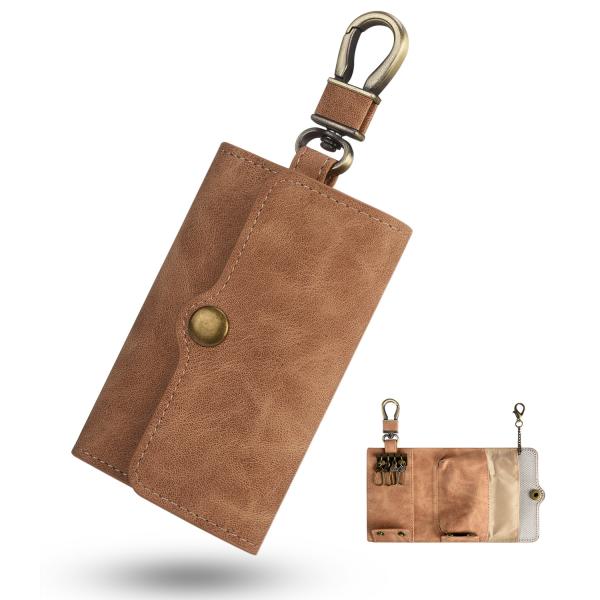 Two Fold Keychain RFID Blocker Pouch Prevent Signal Relaying 4 Hooks Keyring