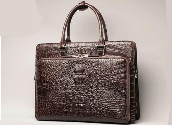 Crocodile leather men's handbag fashion new one-shoulder slant across business handbags fashion briefcases