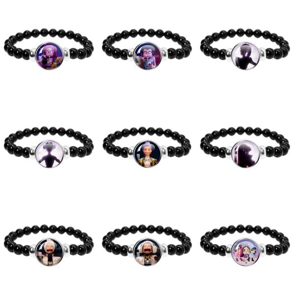 Sublimation Blank Black Stretchy Elastic Band Glass Bead Bracelet Country Flag Bracelet Palestine Lives Beaded Bracelet