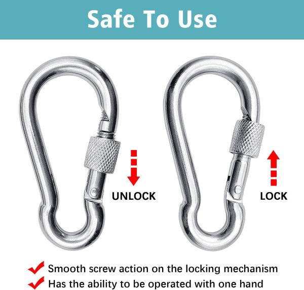 Finitura polida Carabiner de aço inoxidável de moagem de moagem de moagem de moagem de moagem de moagem de moagem de moagem de moagem de moagem