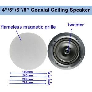 White 8ohm 20w Ceiling Speaker Coaxial 4 Inch PA System OEM ODM