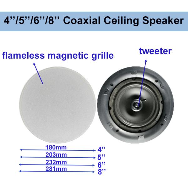 4 Inch 20W Frameless Magnetic Coaxial Passive Ceiling Speaker Hi-Fi Sound for All Commercial Venues Custom OEM ODM